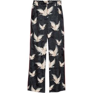 NWOT silky bird print pants